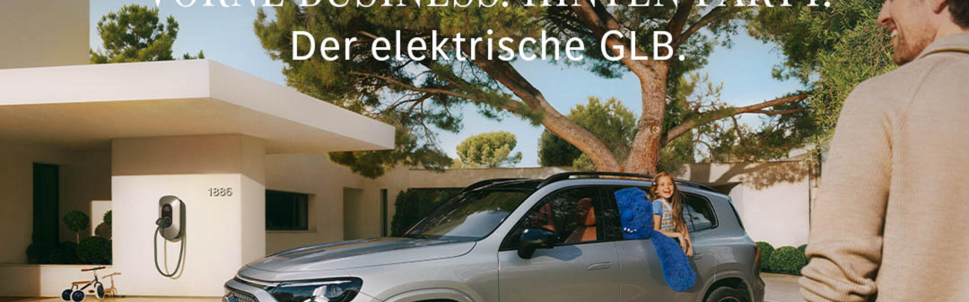 Vorne Business. Hinten Party. Der neue elektrische GLB.