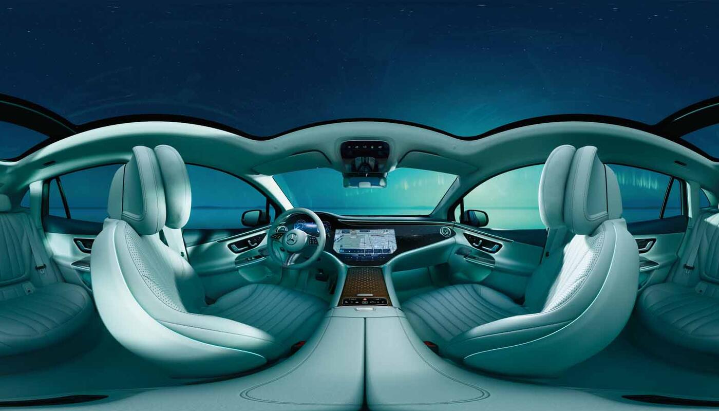 Innenraum im Panoramablick