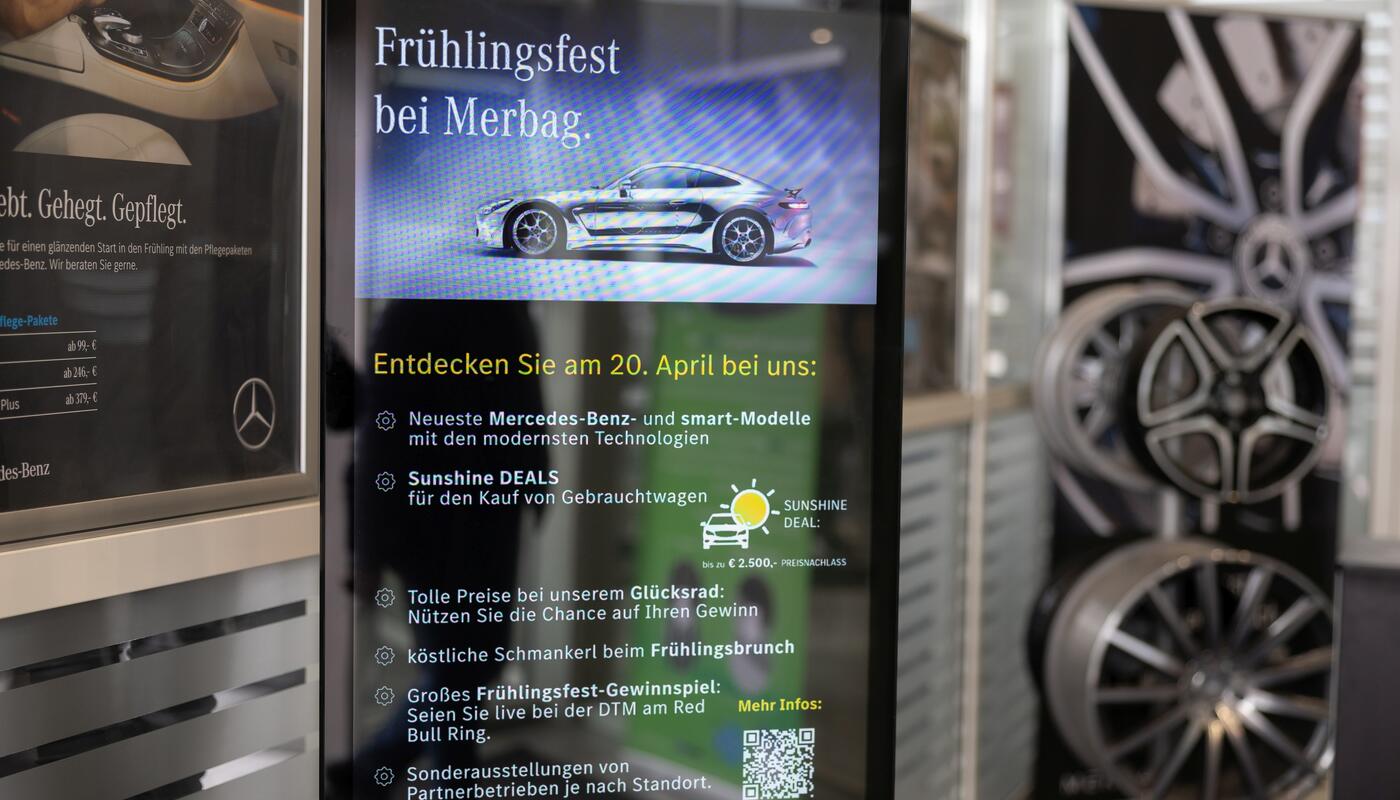 Stele mit Programm vom Merbag Frühlingsfest