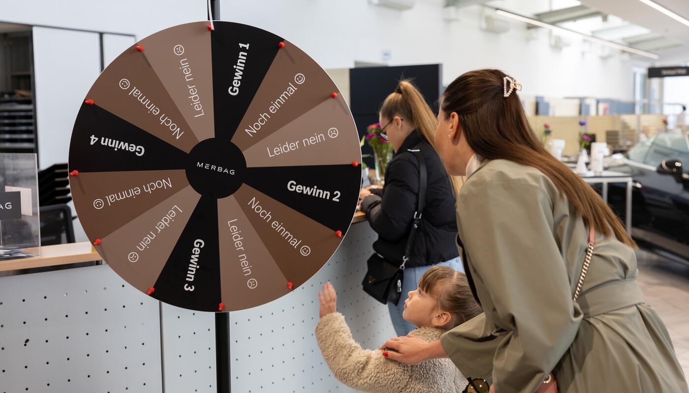 Mit Glück ein Gewinn am Merbag-Glücksrad