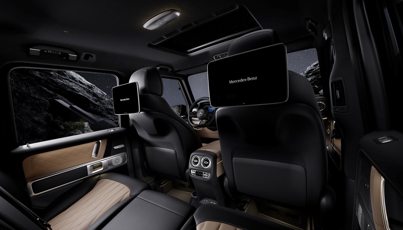 G-Klasse-Fahrgastraum mit Displays