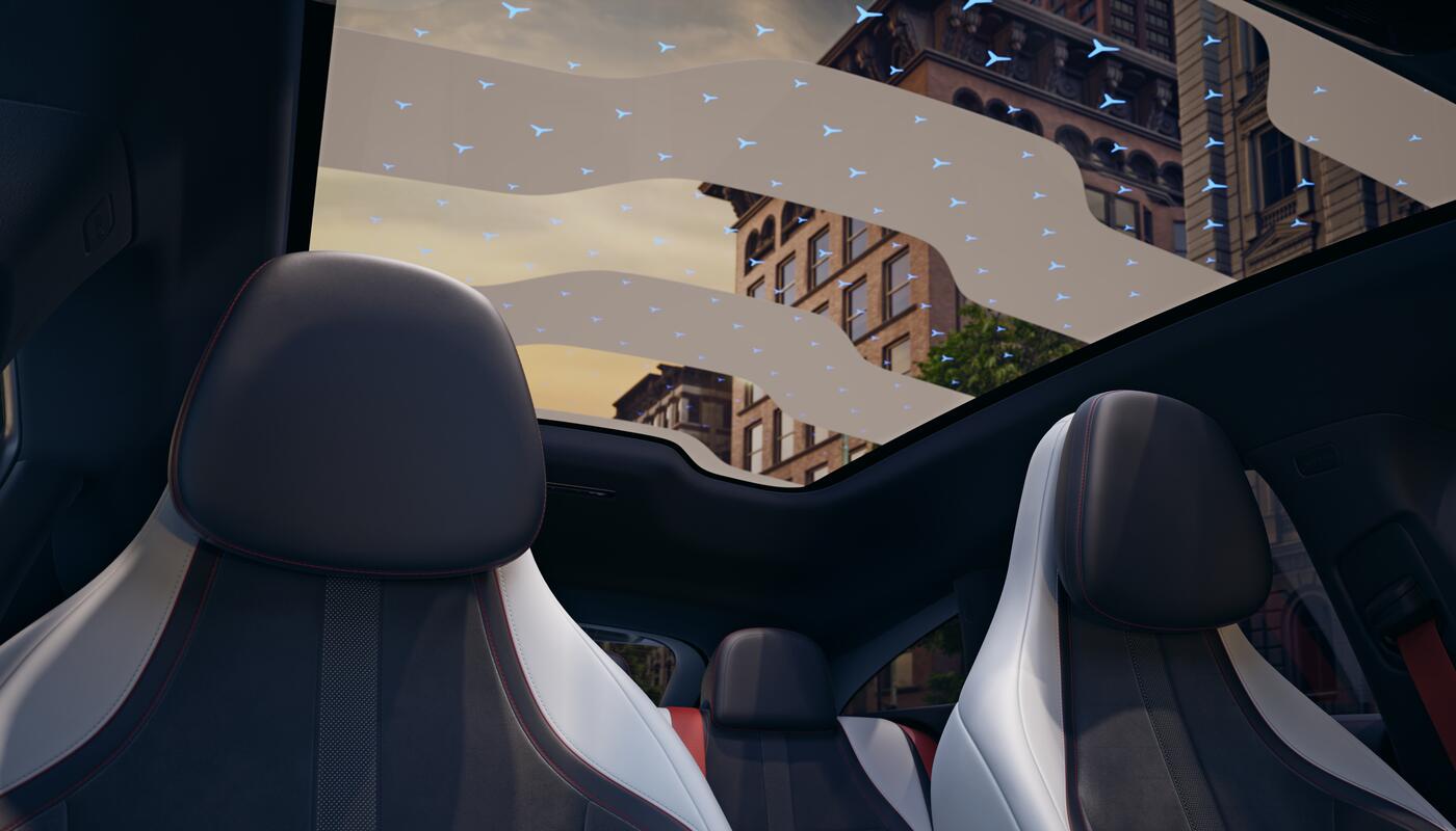 Der Mercedes-Benz CLA Shooting Brake_Panorama-Schiebedach mit Sternenhimmel