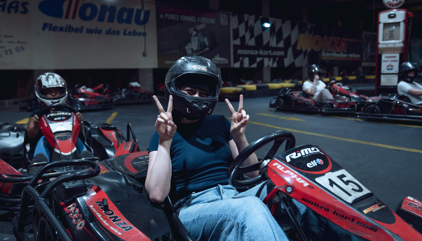 Merbag Lehrlings-Event: Kart-Rennen_Motivation vor dem Start